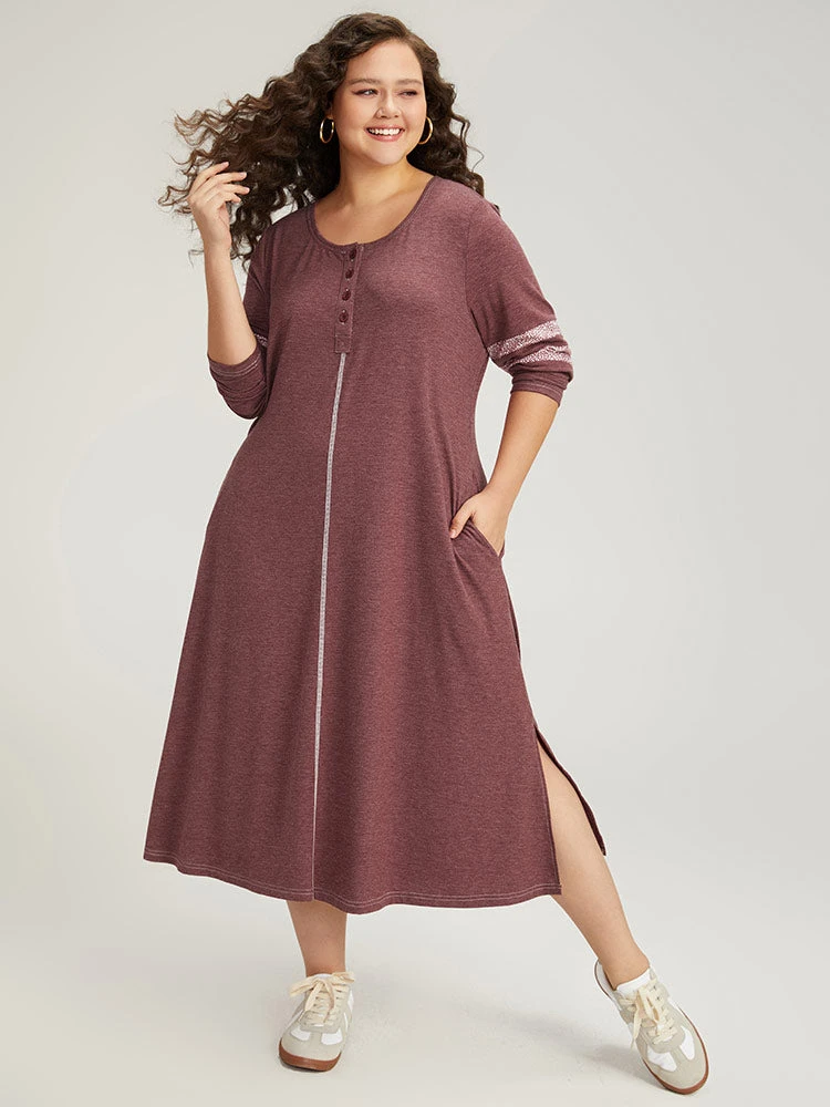 Supersoft Essentials Leopard Print Patchwork Stitch Pocket Button Up Split Hem Dress 3 Supersoft Essentials Leopard Print Patchwork Stitch Pocket Button Up Split Hem Dress