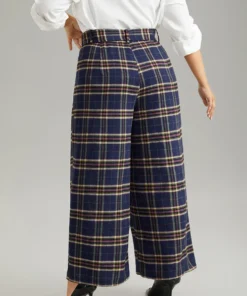 Plaid Pocket Eyelet Belted Straight Leg Pants -Clothing Shop 311717993 uw 1a5856ab 208d 4962 bb6e 9bebd3bbf2fc