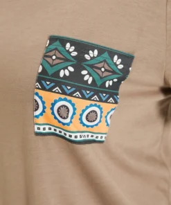 Bandana Print Round Neck Patched Pocket Sleep Top -Clothing Shop 312919353 dp