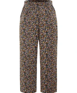 Ditsy Floral Pocket Elastic Waist Sleep Pants -Clothing Shop 313021544 cs