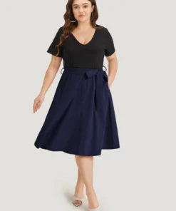 Supersoft Essentials Two Tone Pocket Patchwork Belted Dress 33 Supersoft Essentials Two Tone Pocket Patchwork Belted Dress -Clothing Shop 313181615 we d1c18256 8607 4228 8566 0c2b91355cd4