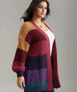 Rainbow Colorblock Lantern Sleeve Cardigan -Clothing Shop 31419721 pt 80200577 fcd9 425f bc56 6bbafc52c58e