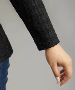 Plain Texture Mock Neck T-shirt 19 Plain Texture Mock Neck T-shirt -Clothing Shop 31506165 az