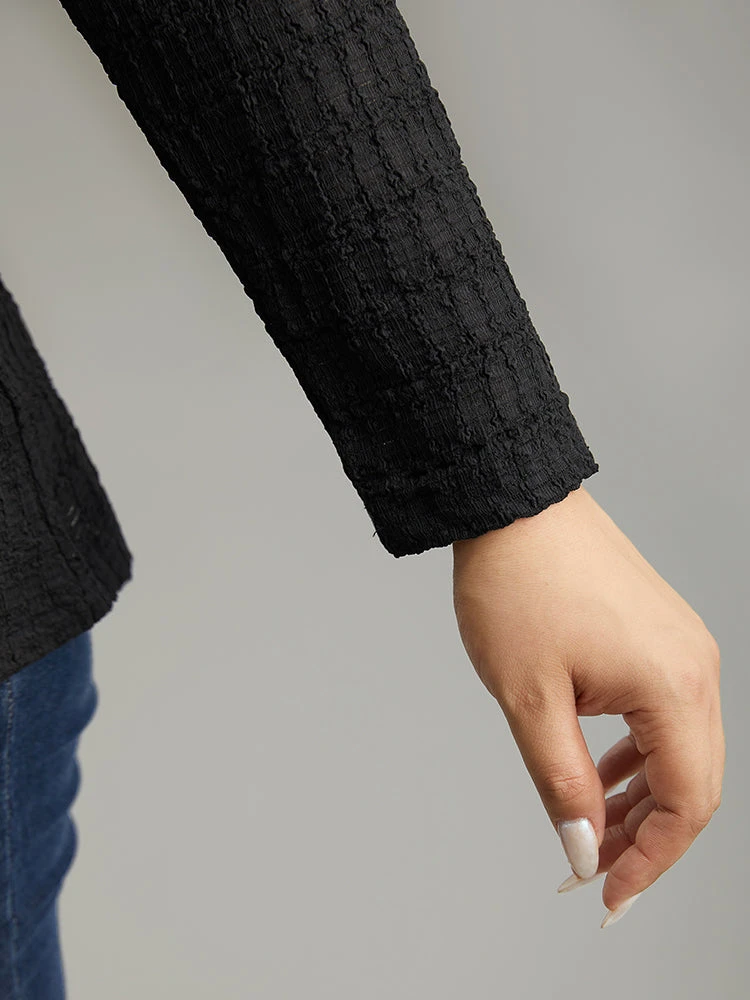 Plain Texture Mock Neck T-shirt 10 Plain Texture Mock Neck T-shirt - Image 8