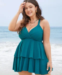 Surplice Neck Ruffle Tiered Crossover Adjustable Straps Swim Dress -Clothing Shop 316617570 zq b13e5332 35a5 4239 875f 73f29af6dd51