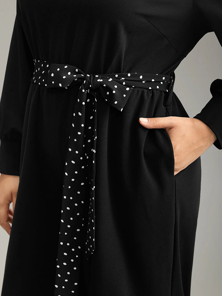 Polka Dot Belted Pocket Elastic Waist Jumpsuit 8 Polka Dot Belted Pocket Elastic Waist Jumpsuit - Image 6