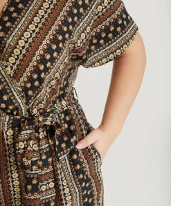 Bandana Print Surplice Neck Belted Ruffle Sleeve Jumpsuit 16 Bandana Print Surplice Neck Belted Ruffle Sleeve Jumpsuit -Clothing Shop 317589963 ix