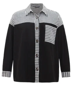 Houndstooth Patchwork Pocket Button Through Corduroy Coat -Clothing Shop 317780039 ev 73a9f93c b38c 4a1a aa15 44b9cd5e15c8