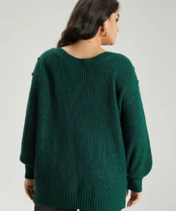 Plain Plisse Lantern Sleeve Pullover -Clothing Shop 317795217 mq