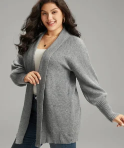 Plain Open Front Elastic Cuffs Cardigan -Clothing Shop 318690941 ha a4a4ef07 a8ab 43ce 84f0 6365ffd6bba8