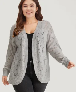 Geometric Hollow Out Open Front Cardigan -Clothing Shop 318698745 gb 26f481d5 2d47 4578 8b2d 07a6a4076a35