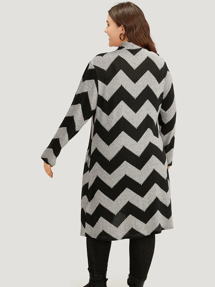 Geometric Pocket Patchwork Maxi Kimono 4 Geometric Pocket Patchwork Maxi Kimono - Image 2