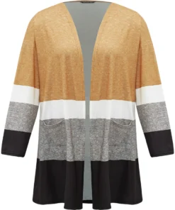 Halloween Anti-Wrinkle Colorblock Contrast Pocket Open Front Kimono -Clothing Shop 320477915 tk b35c0c02 6b3d 452c ba16 0994d806dd61