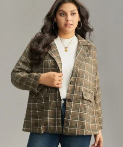 Plaid Flap Pocket Button Through Blazer -Clothing Shop 320984436 lu 669a0ccd 668d 4ec8 b847 fe4fee93ed4e