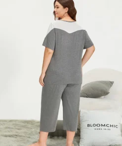 Solid Pocket Elastic Waist Sleep Pants -Clothing Shop 32118057 ku