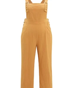 Solid Patched Pocket Overall Cami Jumpsuit -Clothing Shop 32297887 sg