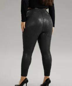 Vintage PU Leather Glitter Skinny Leggings 11 Vintage PU Leather Glitter Skinny Leggings -Clothing Shop 325136963 ms