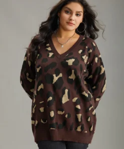 Anti-Pilling Leopard Elastic Cuffs Pullover -Clothing Shop 325286300 ap d75be2e3 2c6f 466d ad51 58173c758c67