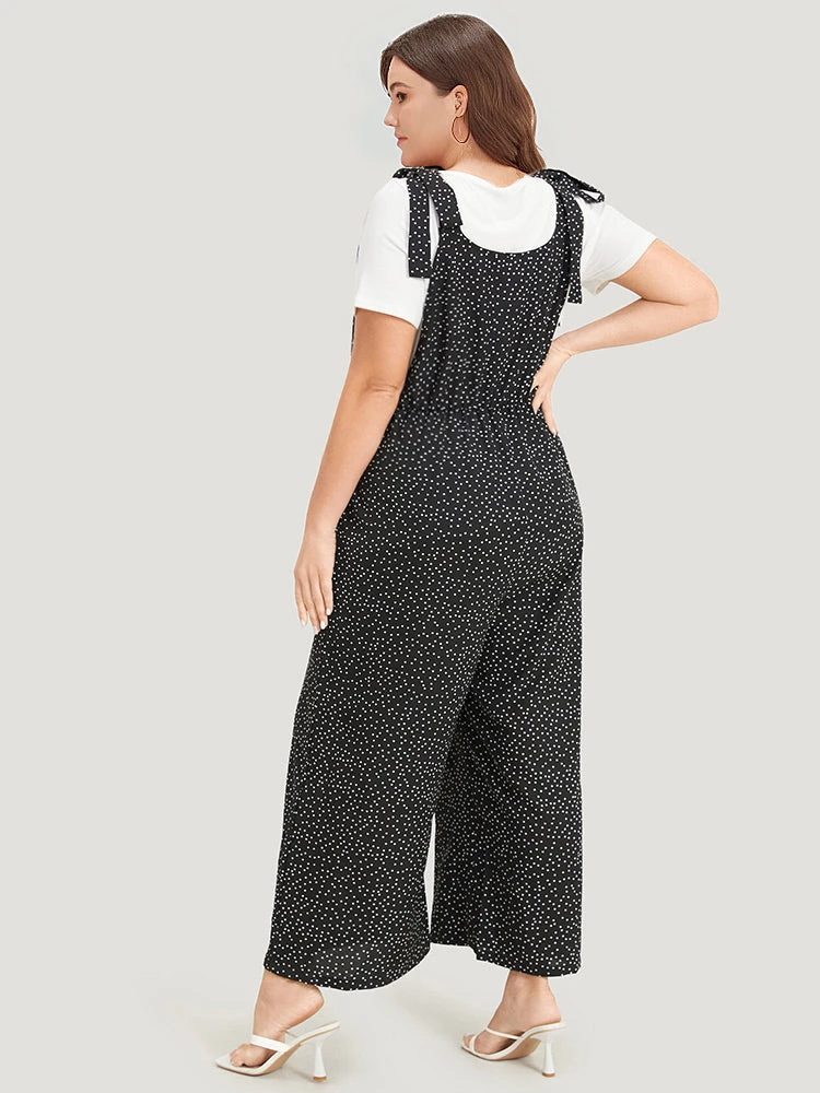 Polka Dot Pocket Button Detail Overall Jumpsuit 4 Polka Dot Pocket Button Detail Overall Jumpsuit - Image 2