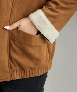 Contrast Lapel Collar Patched Pocket Jacket 14 Contrast Lapel Collar Patched Pocket Jacket -Clothing Shop 326203663 rc