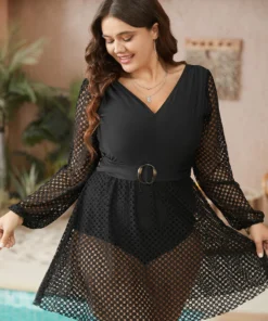 Lace Patchwork Buckle Detail Sculpt Waist Swim Dress 15 Lace Patchwork Buckle Detail Sculpt Waist Swim Dress -Clothing Shop 326892896 pe 2a462750 7b45 43a2 bacc dad9dbc398f9