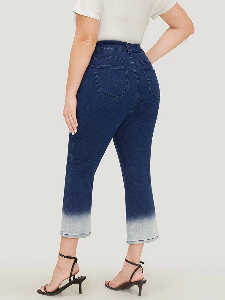 Bootcut Very Stretchy High Rise Dark Wash Tie Dye Jeans 7 Bootcut Very Stretchy High Rise Dark Wash Tie Dye Jeans - Image 5