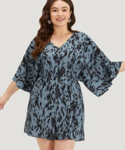 Leopard Print Flounce Sleeve Pocket Elastic Waist Jumpsuit -Clothing Shop 327239521 pi 40b82640 8090 4cf3 88e8 77bb35934d75