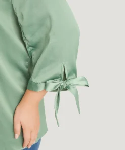 Anti-Wrinkle Solid Open Front Knot Sleeve Waterfall Collar Blazer -Clothing Shop 328114659 yo a3d557d9 1cac 41d3 a5af c6a1a8da999b