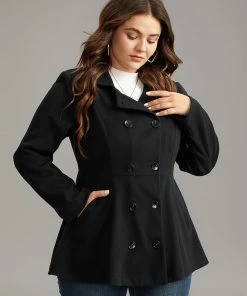 Anti-Wrinkle Lapel Collar Double Breasted Blazer -Clothing Shop 328898744 lp