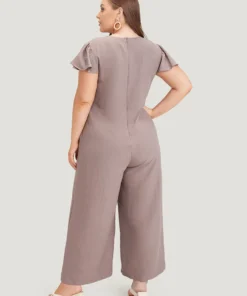 Plain Pleated Detail Rivets Pocket Zip Jumpsuit 14 Plain Pleated Detail Rivets Pocket Zip Jumpsuit -Clothing Shop 329003395 li