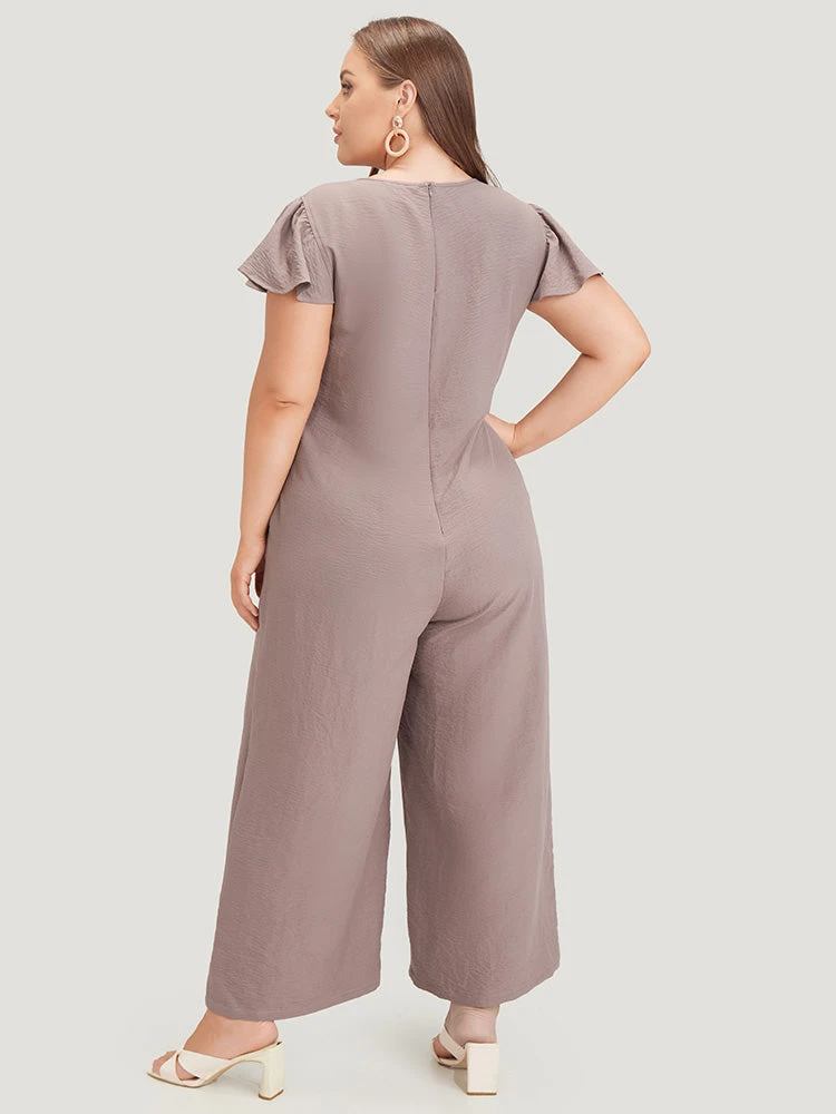Plain Pleated Detail Rivets Pocket Zip Jumpsuit 6 Plain Pleated Detail Rivets Pocket Zip Jumpsuit - Image 4