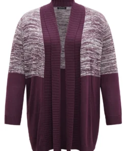 Supersoft Essentials Patchwork Lapel Collar Cardigan -Clothing Shop 329555513 hr