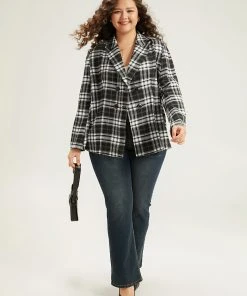 Plaid Suit Collar Button Fly Blazer 13 Plaid Suit Collar Button Fly Blazer -Clothing Shop 32988631 dw