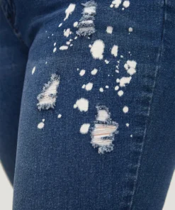 Paint Splatter Roll Distressed Medium Wash Jeans 20 Paint Splatter Roll Distressed Medium Wash Jeans -Clothing Shop 330896104 sf