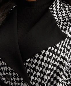 Houndstooth Dolman Sleeve Lapel Collar Belted Coat -Clothing Shop 332014857 lc ef2e3f51 7883 4ec1 8552 18e68ffe870b