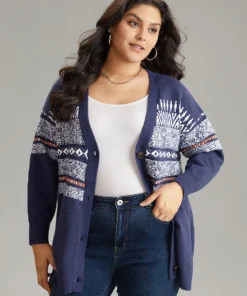 Anti-Pilling Bandana Print Open Front Cardigan