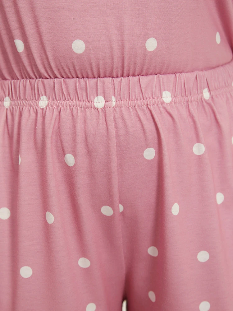 Polka Dot Pocket Elastic Waist Sleep Shorts 9 Polka Dot Pocket Elastic Waist Sleep Shorts - Image 7