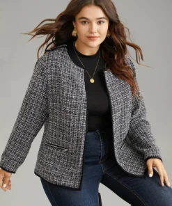 Tweed Pocket Button Detail Jacket 9 Tweed Pocket Button Detail Jacket -Clothing Shop 333041800 es