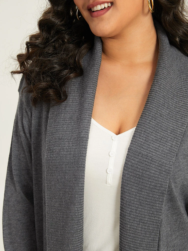 Supersoft Essentials Plain Texture Arc Hem Cardigan 10 Supersoft Essentials Plain Texture Arc Hem Cardigan - Image 8