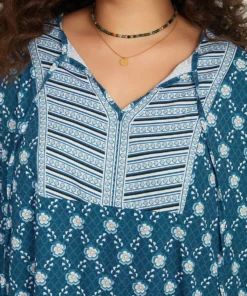 Bandana Print Knot Neck Lantern Sleeve Dress -Clothing Shop 333548890 xf 14b2a101 6f94 4c0d baec 6d9217cbf699