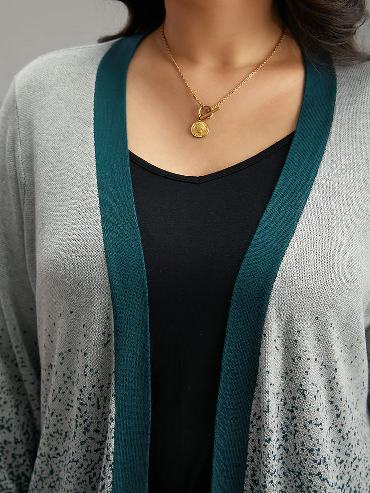 Ombre Heather Contrast Open Front Cardigan 8 Ombre Heather Contrast Open Front Cardigan - Image 6