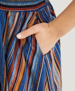 Striped Contrast Shirred Wrap High Low Hem Pocket Blouse -Clothing Shop 334295701 yh df12df9b 148f 4c72 98a9 5097741e1d0d