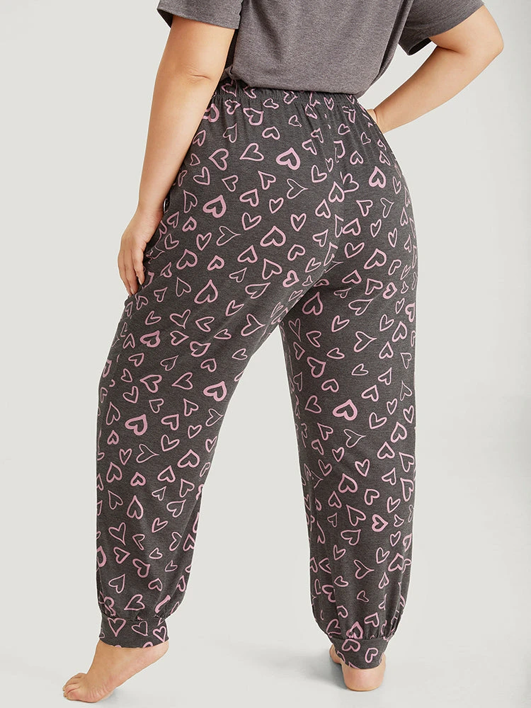 Heart Print Pocket Sleep Carrot Pants 4 Heart Print Pocket Sleep Carrot Pants - Image 2