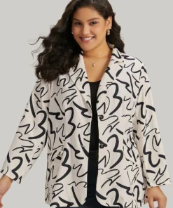 Line Print Suit Collar Pocket Button Through Blazer 13 Line Print Suit Collar Pocket Button Through Blazer -Clothing Shop 337132053 vc daf30c3c 9de1 4979 9bad 0b40c2964c4f