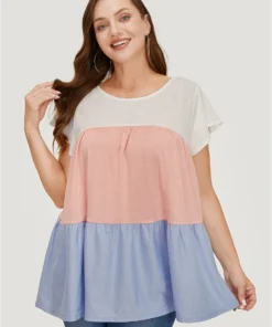 Color Block Contrast Cap Sleeve Tank Top