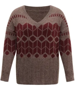 Supersoft Essentials Geometric Knit Jacquard Pullover -Clothing Shop 338341475 nv