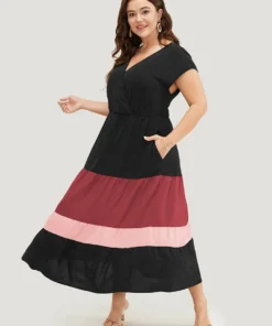 Colorblock Contrast Pocket Wrap Flutter Tiered Tank Dress -Clothing Shop 338655741 zr ee78ea38 cdb5 4855 9f8a b60614a73c2f