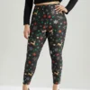 Christmas Print Elastic Waist Leggings 1 Christmas Print Elastic Waist Leggings -Clothing Shop 338815379 vp