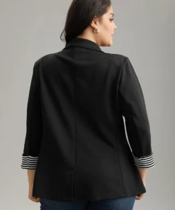 Suit Collar Striped Patchwork Blazer 15 Suit Collar Striped Patchwork Blazer -Clothing Shop 339055154 co