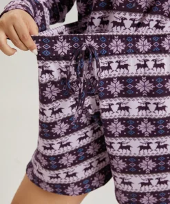 Christmas Elk Drawstring Pocket Sleep Shorts -Clothing Shop 339898287 ga